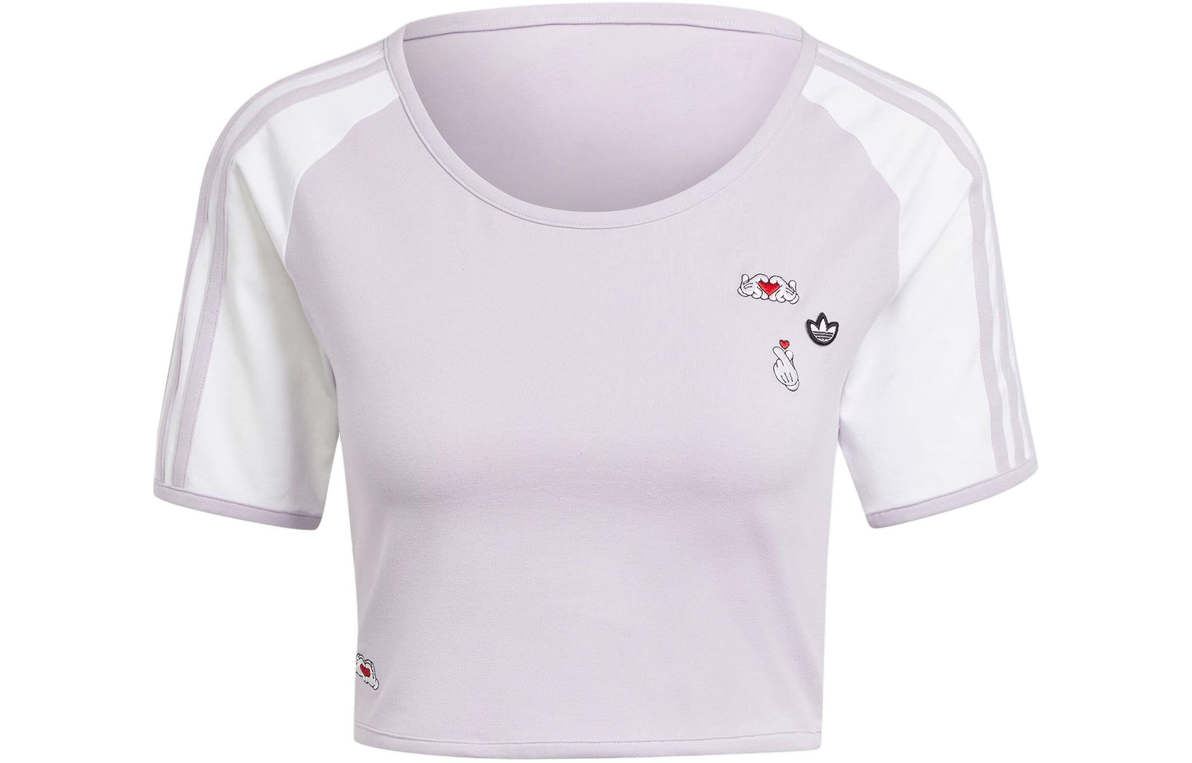 Adidas, Mickey Mouse, sports short T-shirt with a round collar, with embroidery, print, with your logo imprint