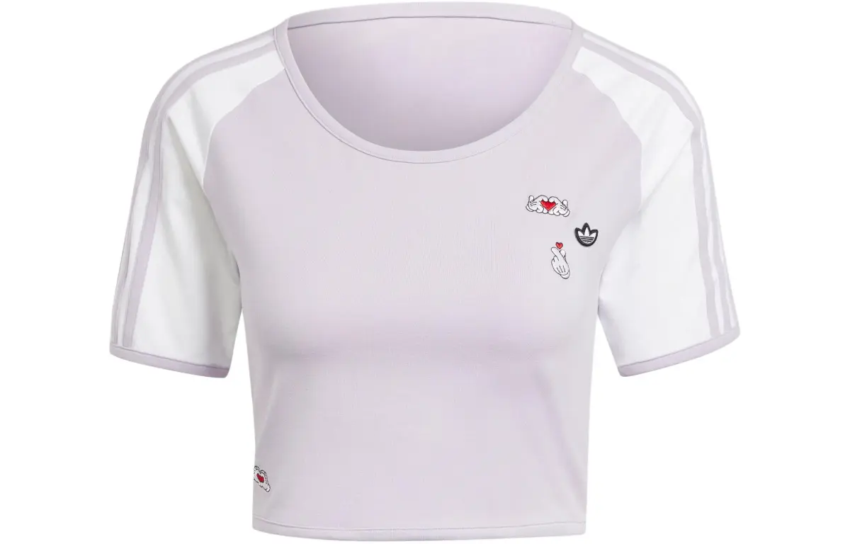Adidas Originals x Mickey Mouse SS24 Raglan Sleeve T Shirt Women's Silver