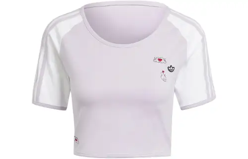 Adidas Originals x Mickey Mouse SS24 Raglan Sleeve T Shirt Women's Silver