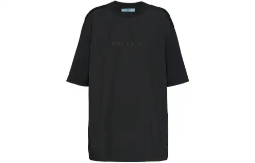 PRADA T Shirts Women's Black Crew Neck Moderate Straight Fit