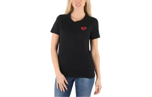 Converse T Shirts Women's Black Crew Neck Moderate Straight Fit