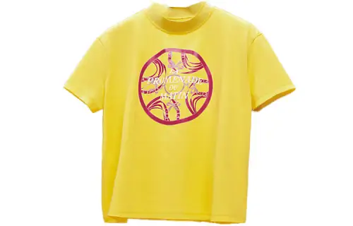 HERMES T Shirts Women's Yellow Crew Neck