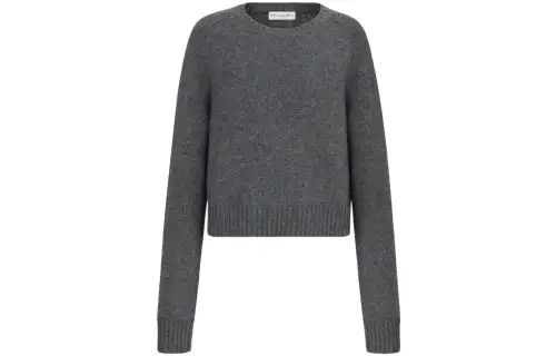 DIOR Sweaters Women's Gray Crew Neck Moderate Other