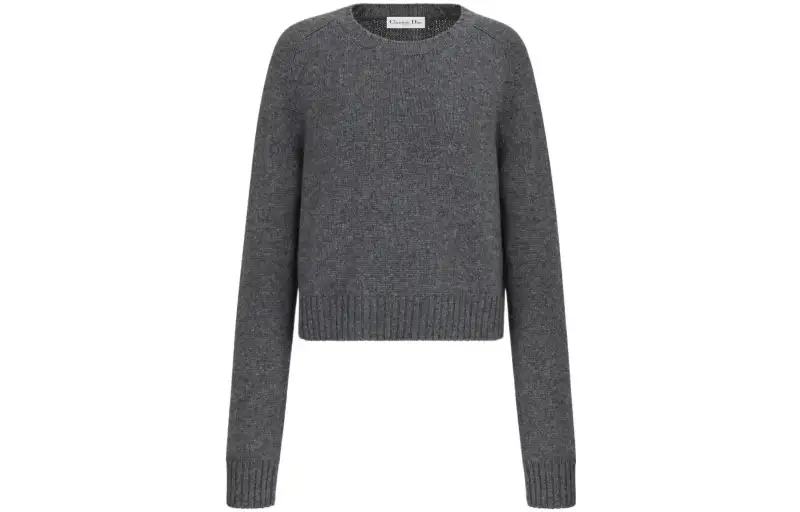 DIOR Sweaters Women's Gray Crew Neck Moderate Other