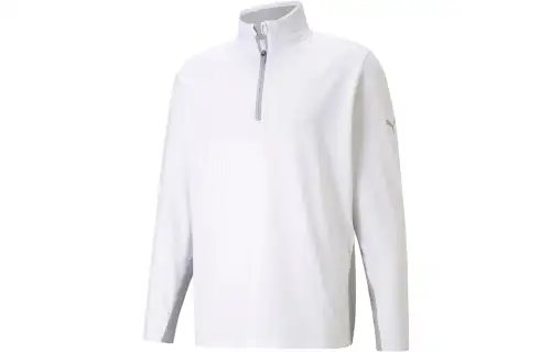 PUMA Sweat De Golf À Fermeture Zippée 1/4 Gamer Homme Golf Clothing Men's White