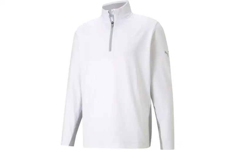 PUMA Sweat De Golf À Fermeture Zippée 1/4 Gamer Homme Golf Clothing Men's White