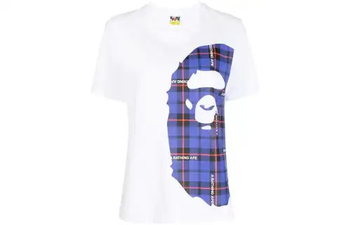 A BATHING APE T Shirts Women's White Crew Neck Moderate Straight Fit