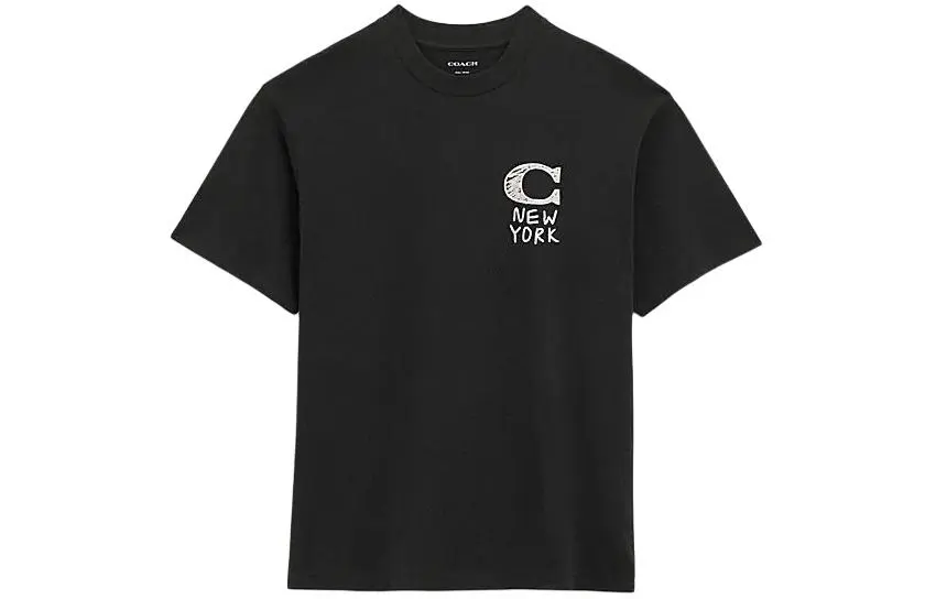 COACH SS24 Drop Shoulder Sleeve T Shirt Women's Black