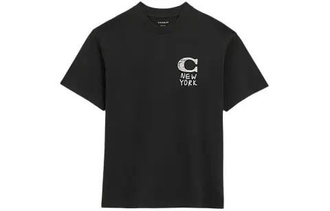 COACH SS24 Drop Shoulder Sleeve T Shirt Women's Black
