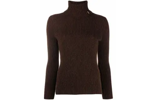 SAINT LAURENT FW21 Slim Fit Sweater Women's Dark Brown