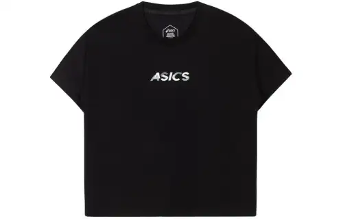ASICS T Shirts Women's Black Crew Neck Moderate Other
