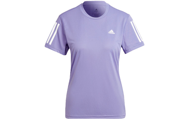 Adidas Running T Shirts Women’s Light Purple Crew Neck Moderate Straight Fit