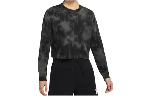 Jordan Crop Tops Women's Black Crew Neck Moderate