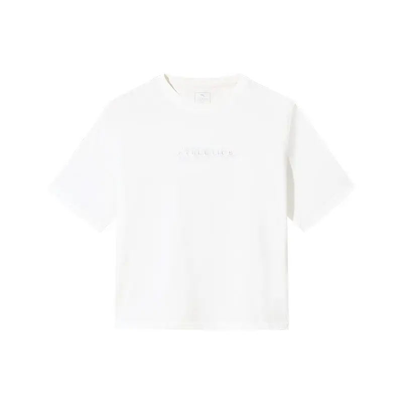 ANTA Variety Training Collection T Shirts Women's Papyrus White Crew Neck Thin Straight Fit