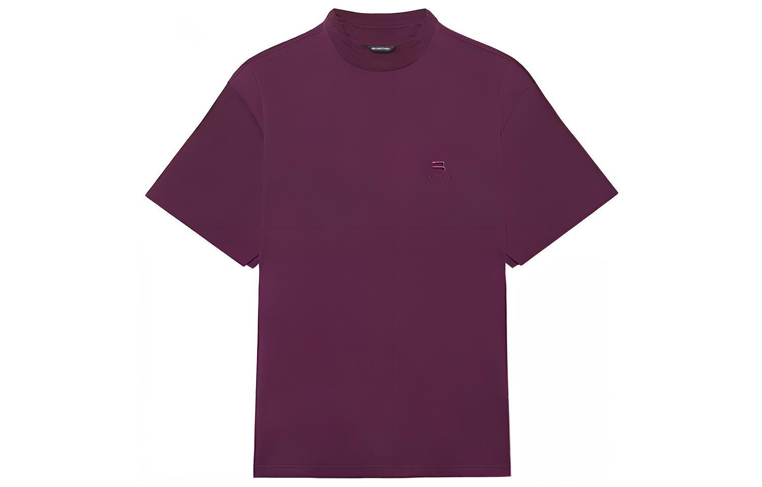 Женская футболка Balenciaga Logo Embroidered (фиолетовая)