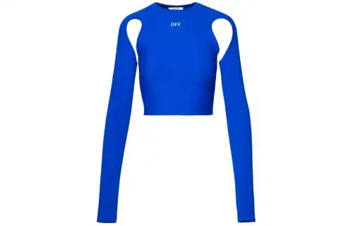 OFF-WHITE Cut-Out Crewneck Long-Sleeved Top