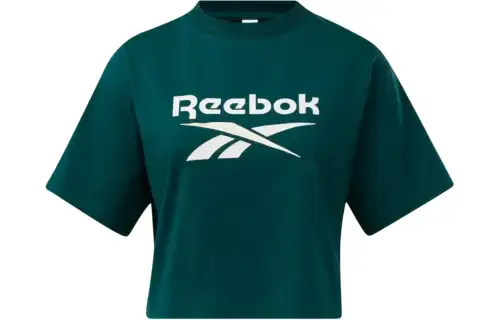 Reebok CL AE BIG LOGO CROP TEE T Shirt Women's Green