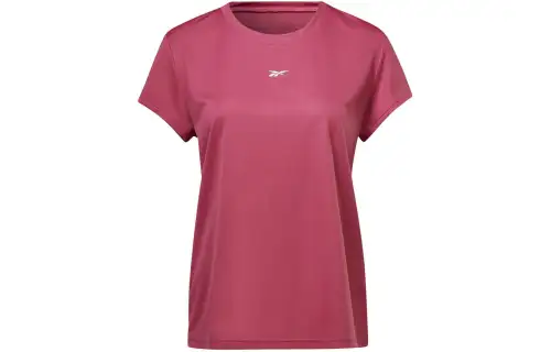 Reebok T Shirts Women's Red Crew Neck Moderate Straight Fit