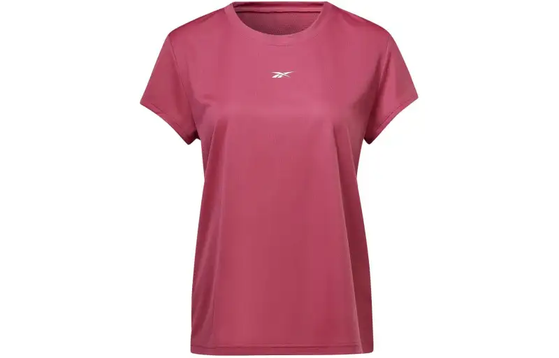 Reebok T Shirts Women's Red Crew Neck Moderate Straight Fit