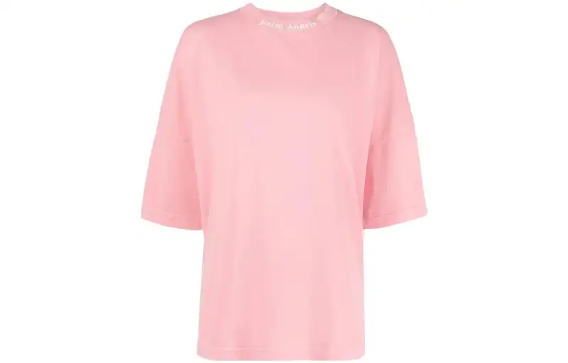 PALM ANGELS T Shirts Women's Pink Crew Neck Moderate Straight Fit