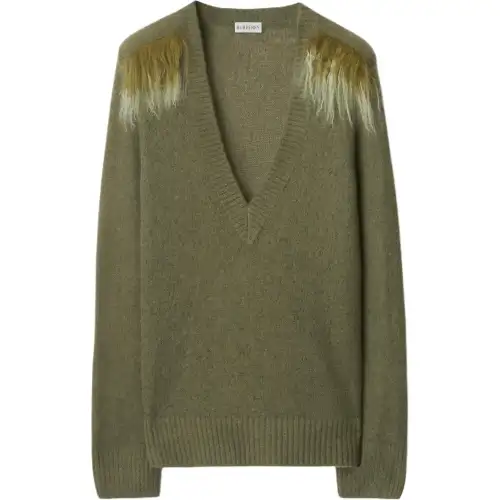 Burberry shearling-trim jumper