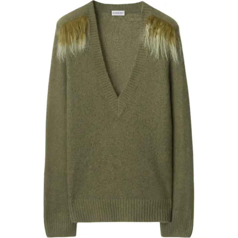 Burberry shearling-trim jumper
