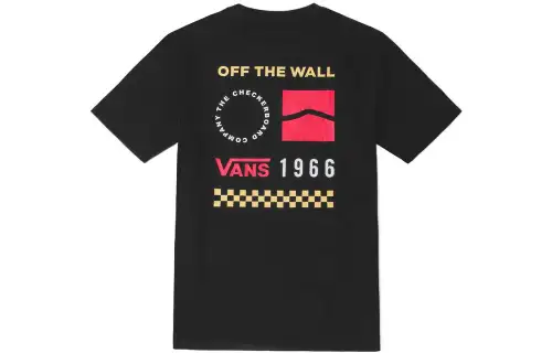 Vans T Shirts Women's Black Crew Neck Moderate Straight Fit