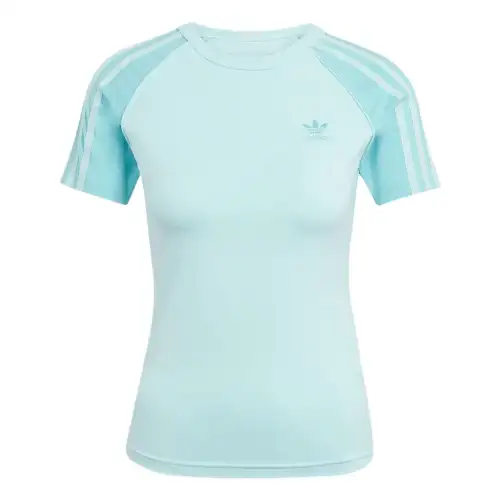 Adidas Originals ADICOLOR 3 Raglan Sleeve T Shirt Women's Aqua Green