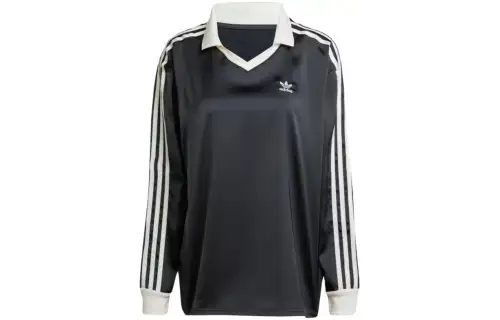 Adidas Originals 3 Stripes Set in Sleeve T Shirt Women's Black