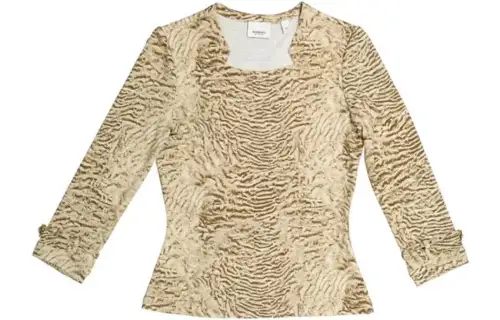 Burberry T Shirts Women's Umber Crew Neck Moderate Straight Fit