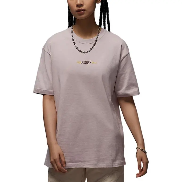 Jordan SS25 Drop Shoulder Sleeve T Shirt Women's Gray Purple