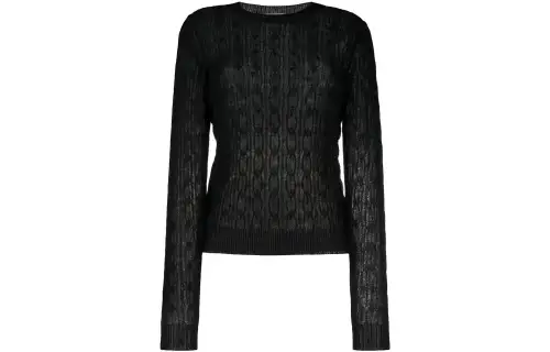PRADA Sweaters Women's Black Crew Neck Moderate Other