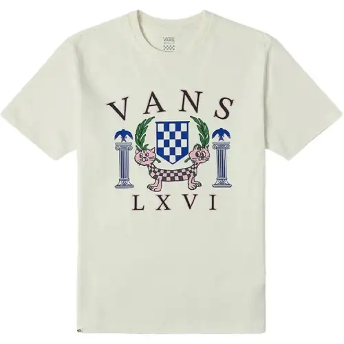 Vans T Shirts Women's Ecru Crew Neck Moderate Straight Fit