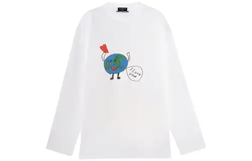 Balenciaga World Long Sleeve T Shirt 'White/Black/Multicolor'