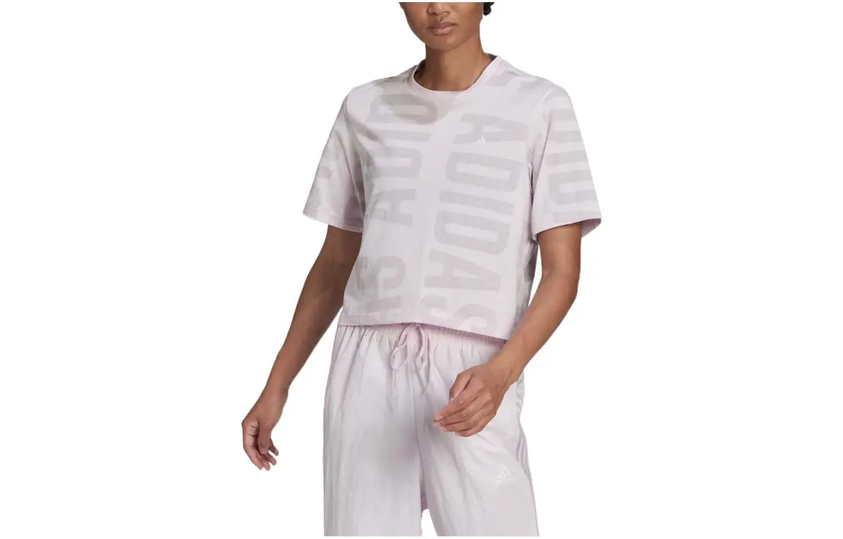 Adidas T-Shirts Women's Pink Moderate Straight Fit