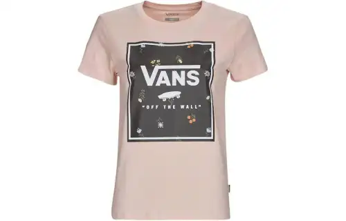 Vans T Shirts Women's Pink Crew Neck Moderate Straight Fit