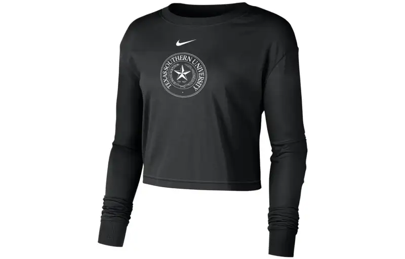 Nike Crop Tops Women's Black Crew Neck Moderate