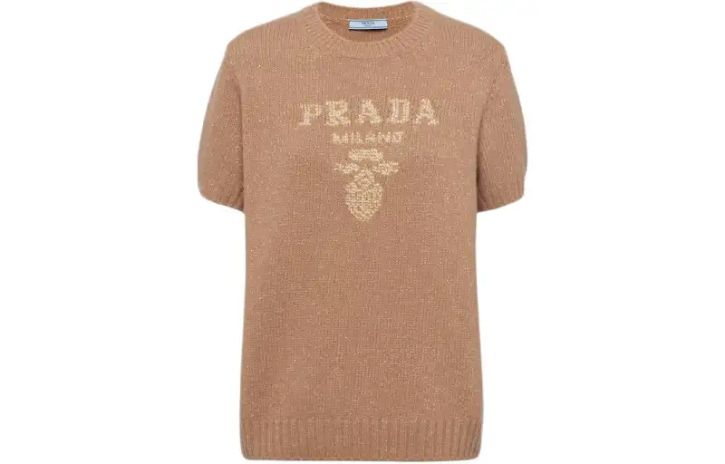 PRADA Logo Detailed Crewneck Knitted Jumper
