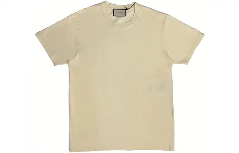 GUCCI T Shirts Women's Beige Crew Neck Moderate Straight Fit