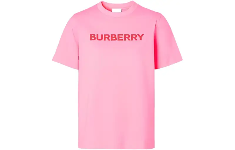 Burberry Women's Frontal Logo Cotton T Shirt Pink