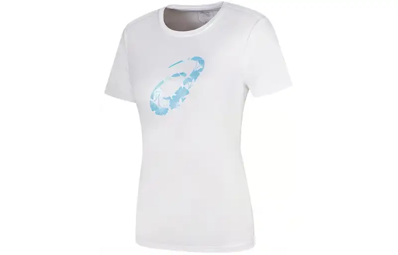 ASICS T Shirts Women's White Crew Neck Thin Straight Fit