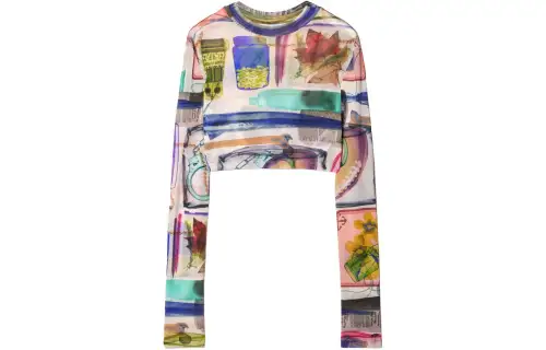 OFF-WHITE X-ray semi-sheer cropped T-shirt