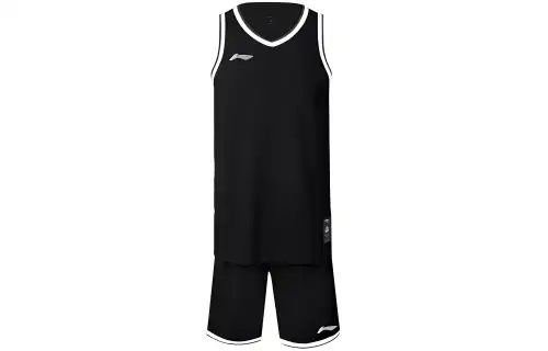 Li Ning, quick dry breathable basketball black set sleevless, men's style
