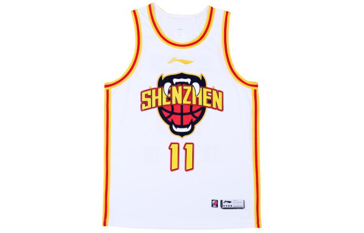 LiNing Li Ning CBA Series Fan Edition 23-24 Shenzhen Marco Polo Team Quick Drying League Edition Shen Zijie No. 11 Basketball Vest Men's White
