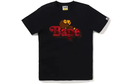 Bape Color Camo Milo On Bape T Shirt Black/Red