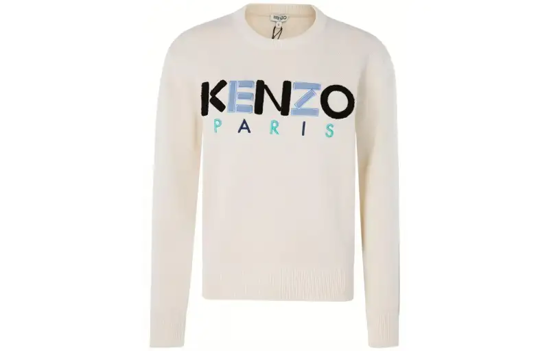 KENZO Letter Logo Sweaters Women's Ecru Crew Neck Moderate Other