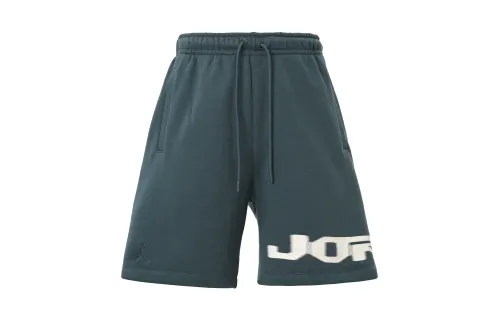 Jordan MVP Lace Up Fleece Lined Letter Comfortable Sports Casual Shorts Men's Oxidized Green/Sail White