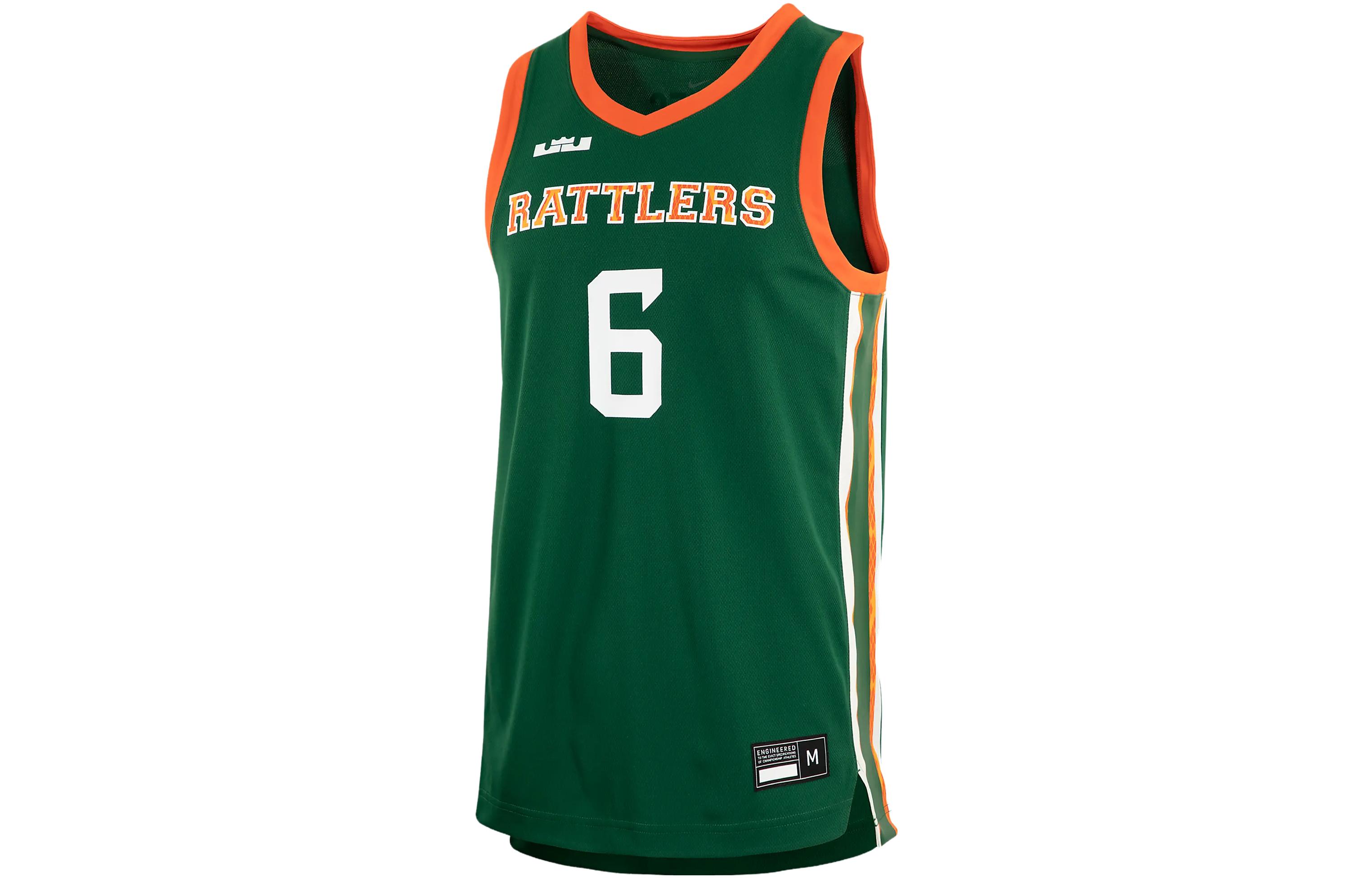 Nike LeBron College Alphanumeric Print Color-blocking Basketball Vest LeBron James No. 6 Men's Green