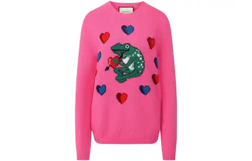 GUCCI Sweaters Women's Pink Crew Neck Moderate Other