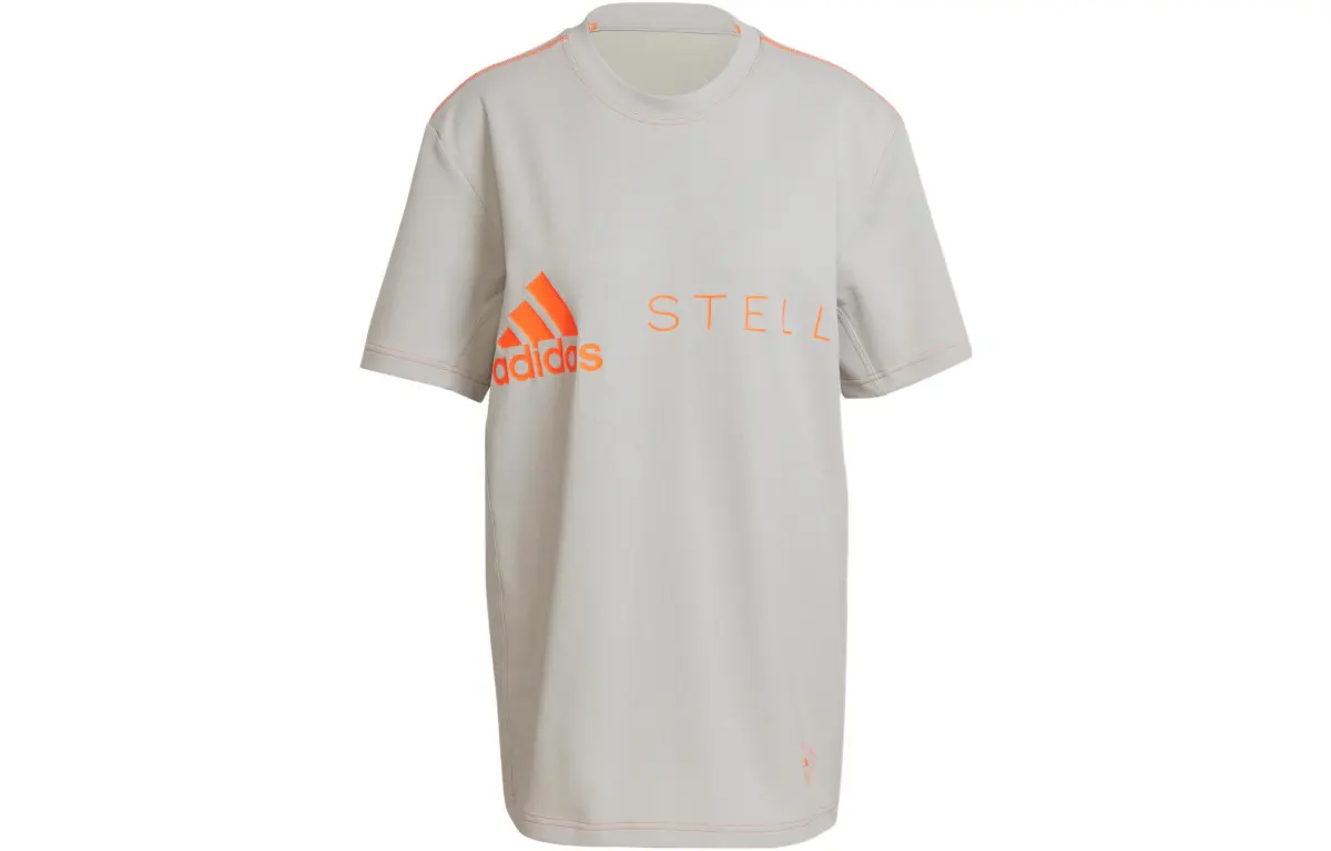 Adidas x Stella Mccartney Drop Shoulder Sleeve T Shirt Women's Gray